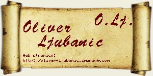 Oliver Ljubanić vizit kartica